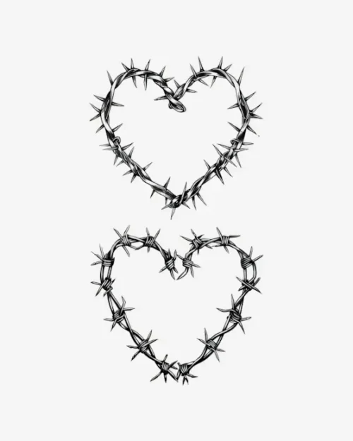 Barbed Heart Outline - Semi-Permanent Tattoos