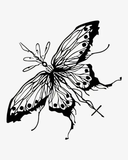 Botanical Butterfly - Semi-Permanent Tattoos