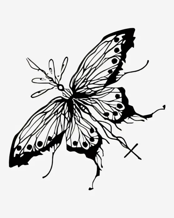 Botanical-Butterfly-Semi-Permanent-Tattoos Botanical Butterfly - Semi-Permanent Tattoos