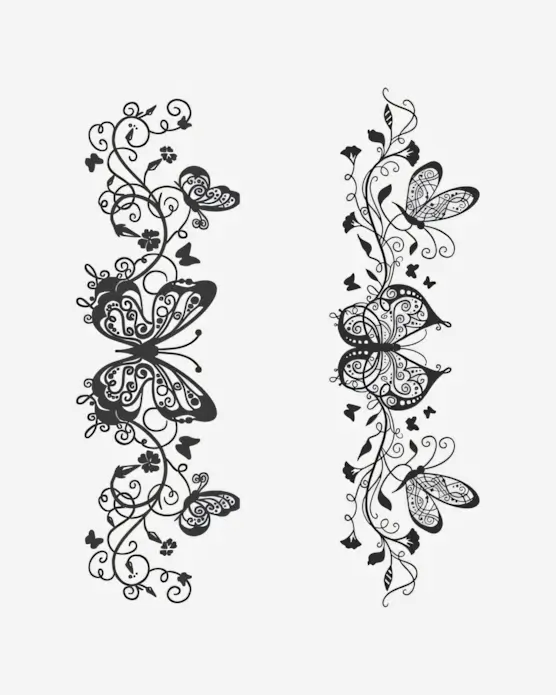Butterfly-Vine-Embrace-Semi-Permanent-Tattoos Butterfly Vine Embrace - Semi-Permanent Tattoos