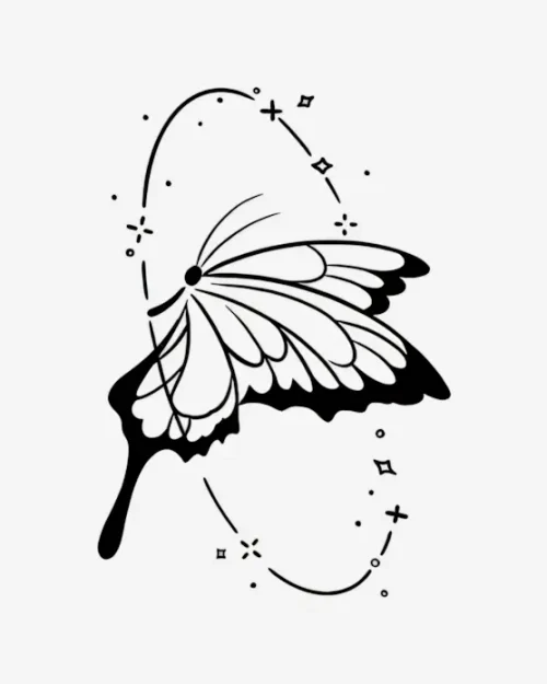 Celestial Arc Butterfly - Semi-Permanent Tattoos