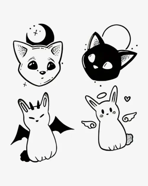 Celestial Companions - Semi-Permanent Tattoos