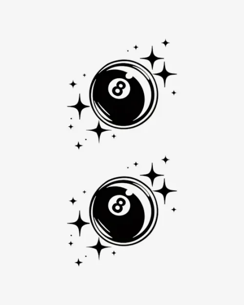 Cosmic Eight Ball - Semi-Permanent Tattoos
