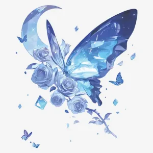 Crystal Moon Butterfly Temporary Tattoos | EmotiInk