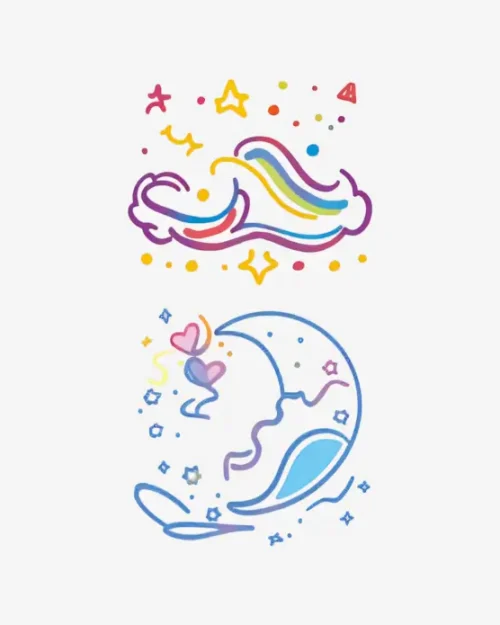 Dream-Cloud-and-Moon-Temporary-Tattoos Dream Cloud and Moon - Temporary Tattoos
