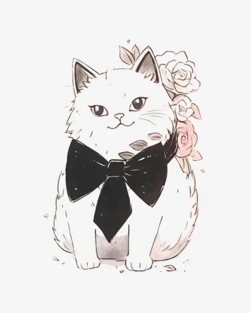 Feline Formal Charm - Temporary Tattoos