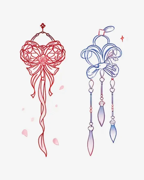 Floral-Ribbon-Charms-Temporary-Tattoos Floral Ribbon Charms - Temporary Tattoos