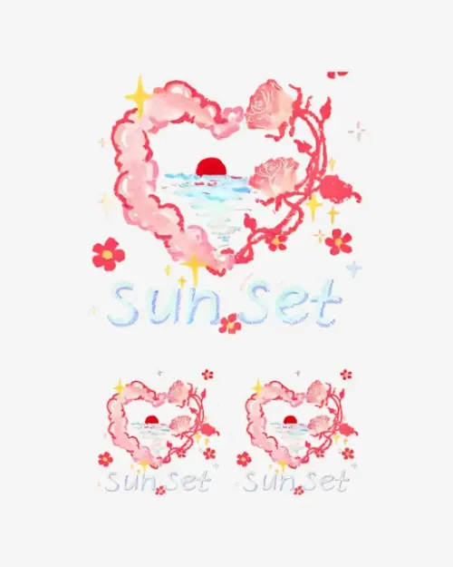 Heartfelt Sunset - Temporary Tattoos