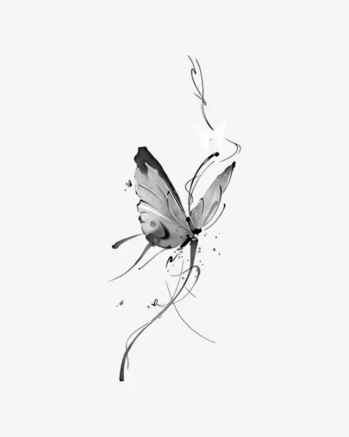 Ink Wash Butterfly - Semi-Permanent Tattoos