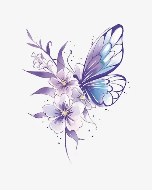 Lavender Winged Grace - Temporary Tattoos