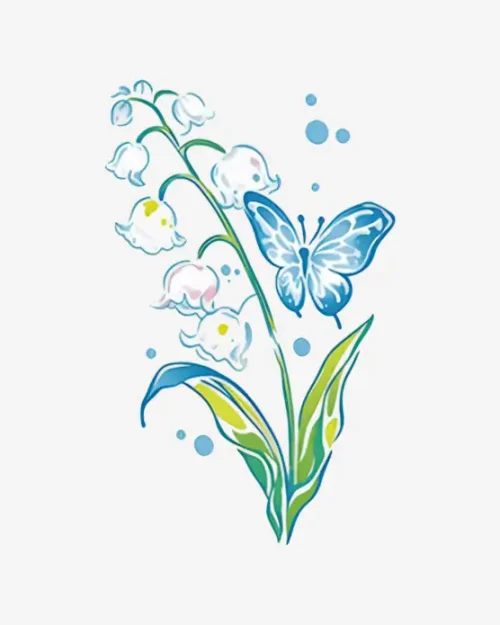 Lily-of-the-Valley-Butterfly-Temporary-Tattoos Lily of the Valley Butterfly - Temporary Tattoos