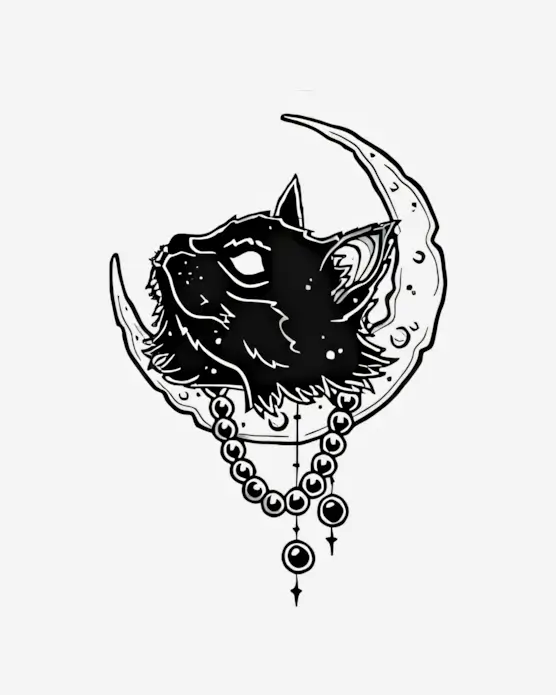 Lunar-Cat-Adorned-Semi-Permanent-Tattoos Lunar Cat Adorned - Semi-Permanent Tattoos