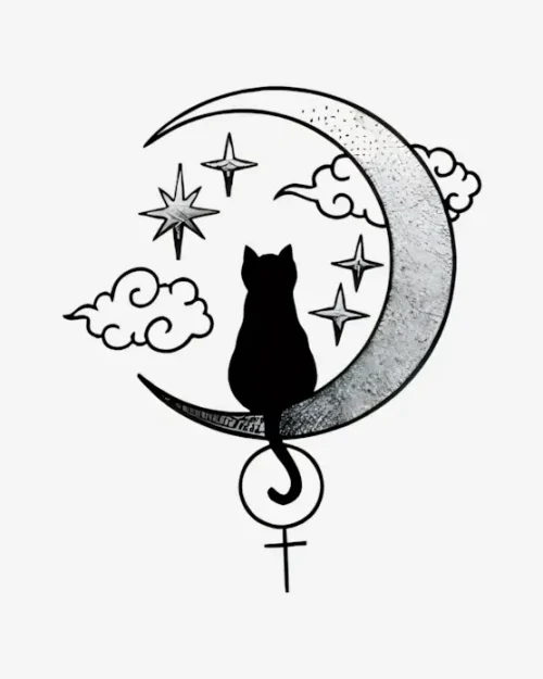 Lunar Contemplation - Semi-Permanent Tattoos