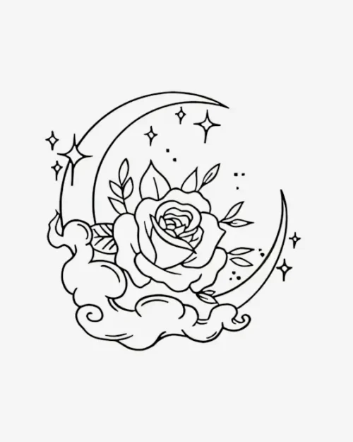 Lunar Rose  - Semi-Permanent Tattoos