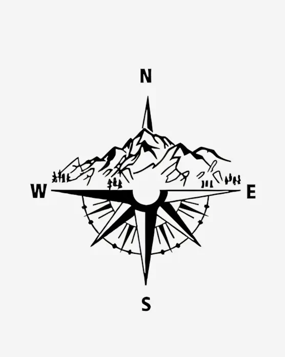 Mountain-Compass-Semi-Permanent-Tattoos Mountain Compass - Semi-Permanent Tattoos