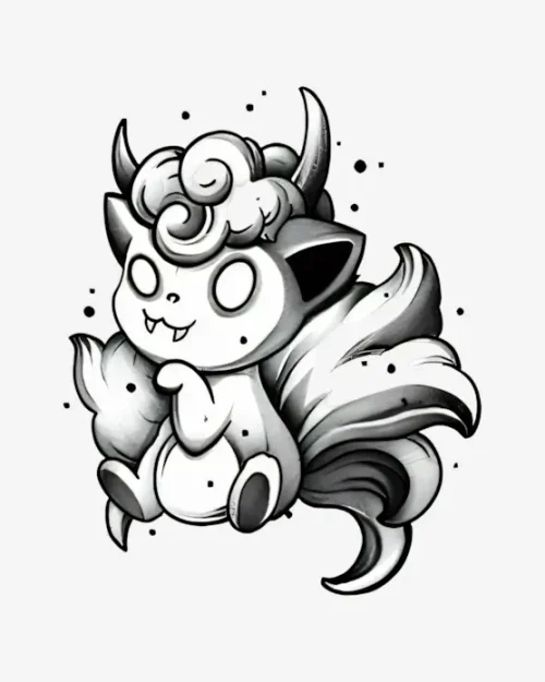 Nine-Tailed-Sprite-Semi-Permanent-Tattoos Nine-Tailed Sprite - Semi-Permanent Tattoos