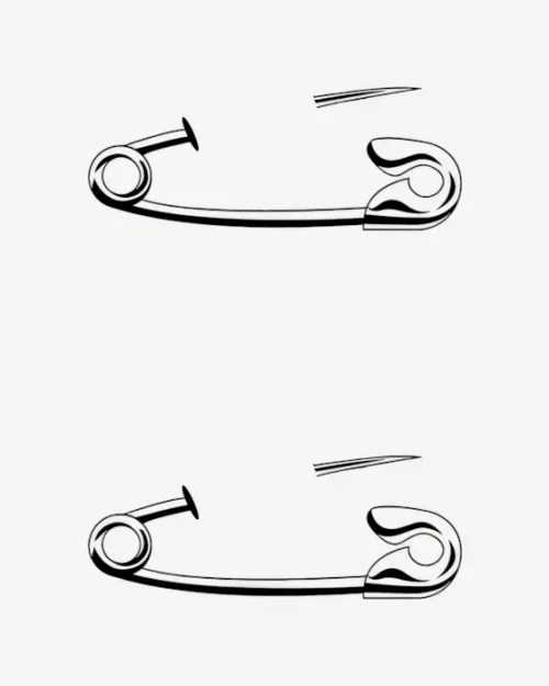 Open Safety Pins  - Semi-Permanent Tattoos