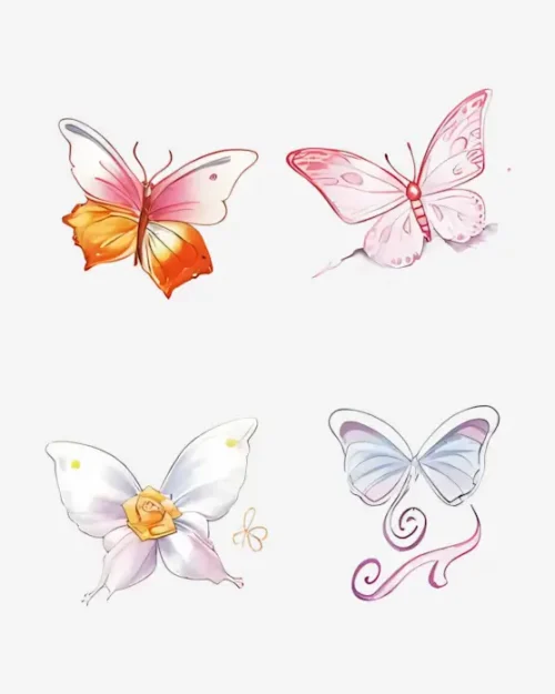 Quartet of Winged Delights - Temporary Tattoos