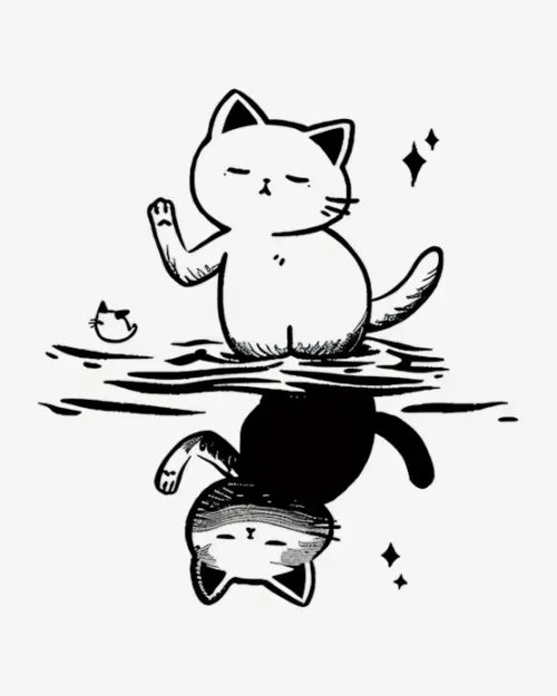 Reflective Serenity - Semi-Permanent Tattoos