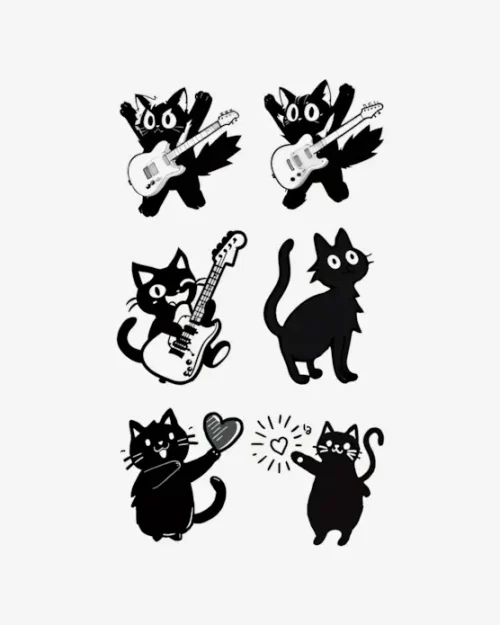 Rocking Felines - Semi-Permanent Tattoos