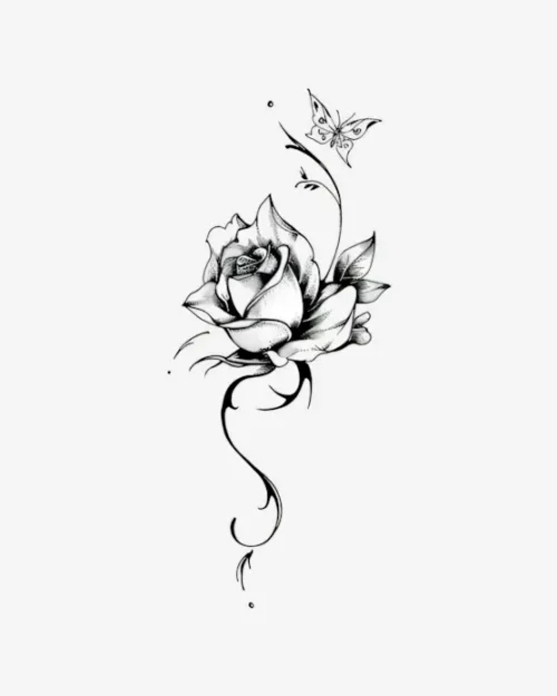 Rose and Ascending Spirit  - Semi-Permanent Tattoos