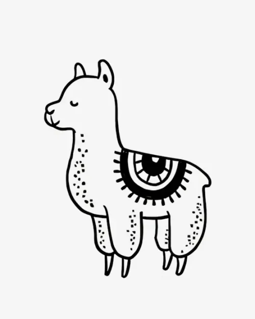 Serene Alpaca - Semi-Permanent Tattoos
