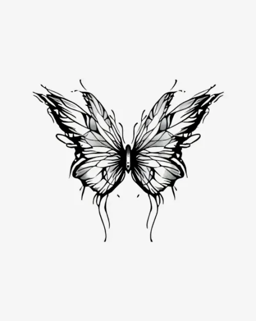 Shadowed Butterfly - Semi-Permanent Tattoos