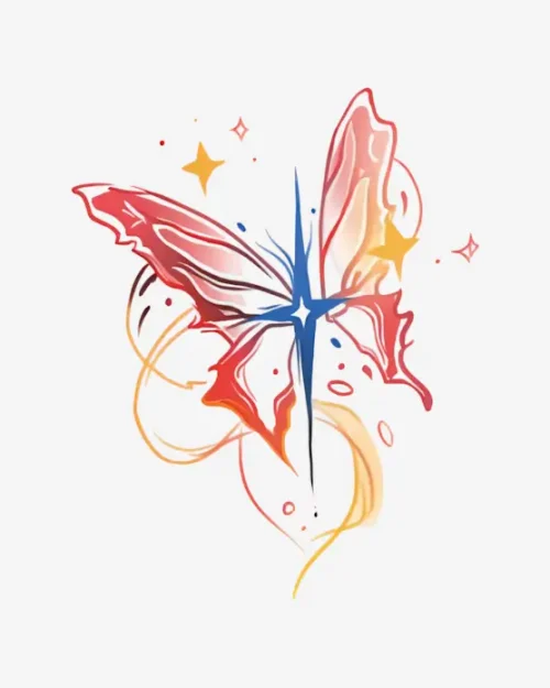 Stellar Butterfly Burst - Temporary Tattoos