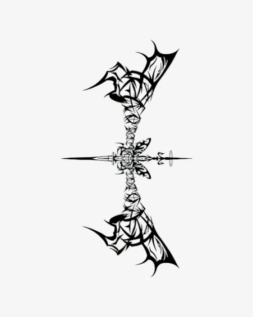 Symmetrical Tribal Guardian - Semi-Permanent Tattoos