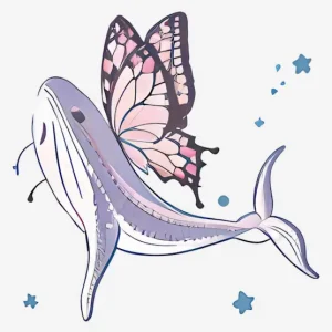 Whale with Wings Temporary Tattoos | EmotiInk