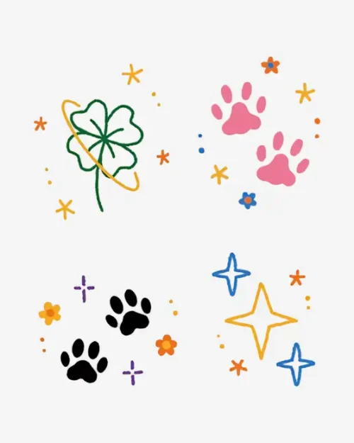 Whimsical Lucky Charms - Temporary Tattoos