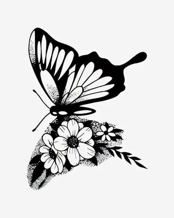Winged-Bloom-Embrace-Semi-Permanent-Tattoos Winged Bloom Embrace - Semi-Permanent Tattoos