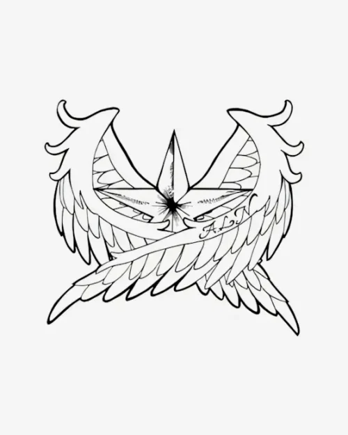 Winged-Compass-Semi-Permanent-Tattoos Winged Compass - Semi-Permanent Tattoos