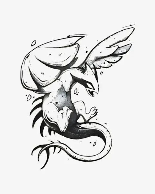 Winged Leviathan - Semi-Permanent Tattoos